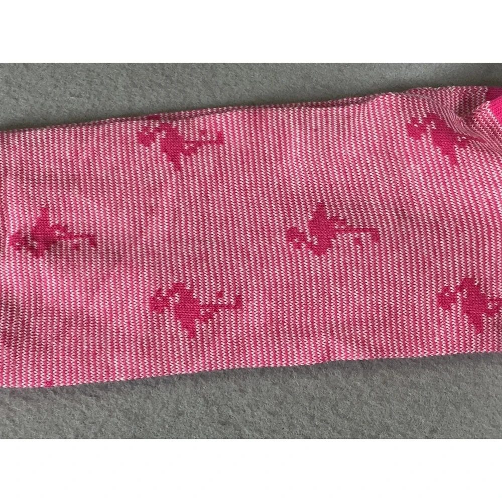 Lorenzo Uomo Pink Flamingo Dress Socks Fine Italian Cotton Size 10-13 NWT